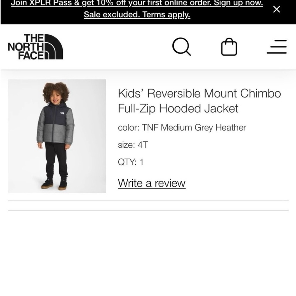 NorthFace Reversible Mount Chimbo 18-24M